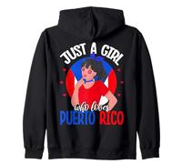 Solo Una Ragazza Che AMA Puerto Rico Orgoglio di Porto Rico Felpa con Cappuccio