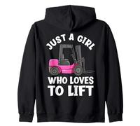 Solo una ragazza che ama sollevare un operatore di carrelli elevatori Felpa con Cappuccio