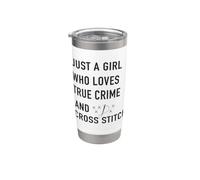 solo una ragazza che ama True Crime e Cross Stitch Bicchiere termico in acciaio inox doppia parete
