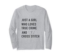 Solo Una Ragazza Che AMA True Crime e Cross Stitch Maglia a Manica