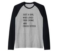 Solo Una Ragazza Che AMA True Crime e Cross Stitch Maglia con Maniche Raglan