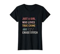 Solo Una Ragazza Che AMA True Crime e Cross Stitch Maglietta