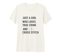 Solo Una Ragazza Che AMA True Crime e Cross Stitch Maglietta Premium