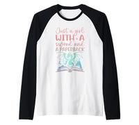 Solo Una Ragazza con Una Spada e Un Libro in brossura Fantasy Book Lover Maglia con Maniche Raglan