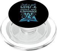 Solo una ragazza con una spada e un libro in brossura Fantasy Book Lover PopSockets PopGrip per MagSafe