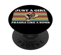 Solo una ragazza non fragile come un fiore fragile come una bomba PopSockets PopGrip Adesivo