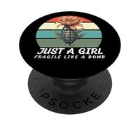 Solo una ragazza non fragile come un fiore fragile come una bomba PopSockets PopGrip Adesivo