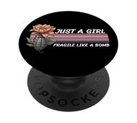 Solo una ragazza non fragile come un fiore fragile come una bomba PopSockets PopGrip Adesivo