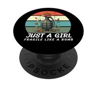 Solo una ragazza non fragile come un fiore fragile come una bomba PopSockets PopGrip Adesivo