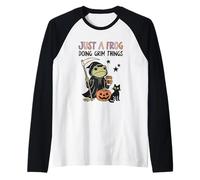 Solo una rana che fa cose tristi divertimento di Halloween Maglia con Maniche Raglan