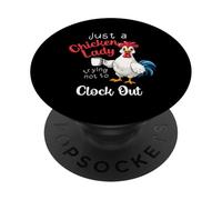 Solo una signora di pollo cercando di non chiudere il proprietario della fattoria PopSockets PopGrip Adesivo