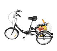 SOLOCJNL 20 pollici adulti 3 ruote triciclo 8 velocità bici Cruise Trike con cestino Cargo Trike bicicletta per sport all'aria aperta Shopping