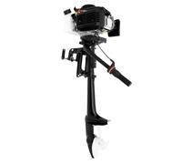 SOLOCJNL Motore fuoribordo, 4 CV, 4 tempi di raffreddamento ad aria, accensione CDI, funzione sterzo a 360 gradi e controllo frizione per gommoni e barche di ferro