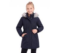 SOLOCOTE Cappotto Invernale regazza Impermeabile Pesante Sci Piumino Sintetico con Cappuccio Lungo Parka per Bambina Marina 140