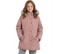 SOLOCOTE Cappotto Invernale regazza Impermeabile Pesante Sci Piumino Sintetico con Cappuccio Lungo Parka per Bambina Rosa 152