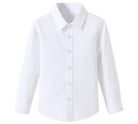 SOLOCOTE Ragazzi Grandi Bianco Camicia Manica Lunga Button Down Colletto Uniforme Scolastico Top 8 Anni