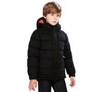 SOLOCOTE Ragazzi Inverno Pesante Cappotto Resistente all'Acqua Bambini Puffy Parka Spessa Fodera Morbida con Cappuccio Outwear per Bambini Nero 5-6 anni