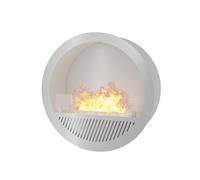 SOLOLED Camino a Bioetanolo da Incasso Incyrcle Inside - Biocamino Rotondo di Design da Parete d.70cm Bianco