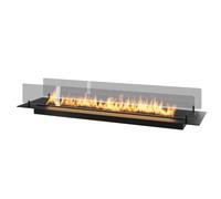SOLOLED Camino a Bioetanolo da Incasso o appoggio Insert Black 1200 - Biocamino Nero Sottile con Due vetri, Serbatoio 3l - 120cm