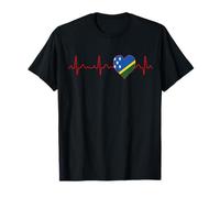 Solomon Islands Bandiera Battito Cardiaco ECG Patriottico Nazionale Maglietta