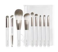 Solone Splendido set di pennelli da trucco (9 pezzi) di pennelli da viaggio con manico in legno sintetico, vegani, cruelty free, cipria, contorno, fard, ombretto, miscelazione, matita, dettaglio,