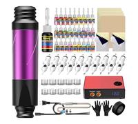 Solong Tattoo - Set esclusivo con innovativa macchina ibrida, aghi certificati CE, varie inchiostri e accessori completi - include una garanzia per tatuaggi temporanei