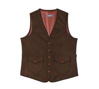 Solovedress Gilet da cowboy in pelle scamosciata da uomo, vestibilità regolare, in morbida pelle sintetica, caffè, L