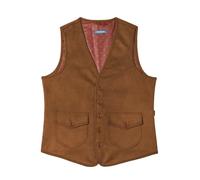 Solovedress Gilet da cowboy in pelle scamosciata da uomo, vestibilità regolare, in morbida pelle sintetica, marrone, 3XL
