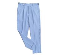 Solovedress Seersucker Pantaloni da uomo a righe Pantaloni da spiaggia estivi pantaloni sposi per matrimonio, Blu, 42W x 32L