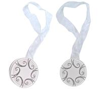 SOLOVO Fermatenda Magnetico, Set 2 Pezzi con Brillantini e Nastro in Organza, Design Decorativo per Tende di Casa, Salotto e Cameretta Argò Shine Bianco