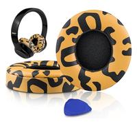 SoloWIT® Cuscinetti Auricolari Di Ricambio per Beats Solo 2 e Solo 3 Wireless On-Ear Cuffia con morbida pelle proteina/memory foam/nastro adesivo forte - Strisce Tigrate