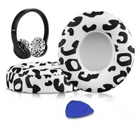 SoloWIT® Cuscinetti Auricolari Di Ricambio per Beats Solo 2 e Solo 3 Wireless On-Ear Cuffia con morbida pelle proteina/memory foam/nastro adesivo forte - Leopardo Delle Nevi