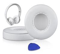 SoloWIT Cuscinetti Auricolari in Pelle d'Agnello Ricambio per Beats Solo 2 e Solo 3 Wireless On-Ear Cuffie, Padiglioni Cuffie Solo2 Solo3 con Schiuma ad Alta Densità, Spessore Aggiunto - Bianco