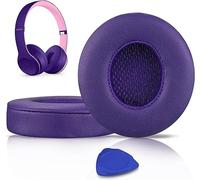 SoloWIT® Cuscinetti Auricolari Ricambio per Beats Solo 2 e Solo 3 Wireless On-Ear Cuffia con morbida pelle proteina/memory foam/nastro adesivo forte - Pop Viola