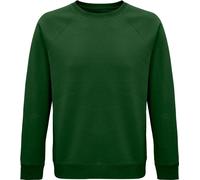SOLS - Felpa "Space" in cotone organico per uomo/donna unisex maniche raglan PC4314 (2XL) (verde bottiglia)