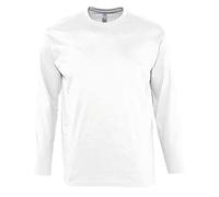 SOLS - Maglia Maniche Lunghe Tinta Unita Girocollo - Uomo (M) (Bianco)