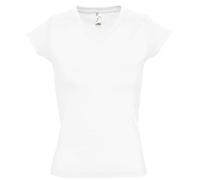 Donna Cotone Tinta Unita Manica Corta V Scollo A V Maglietta Top Maglietta S-3XL