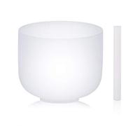 SOLSHINE Campana tibetana in cristallo, 20,3 cm, 512 Hz, nota C, chakra della radice, quarzo smerigliato, con cristallo in avanti e anello per riparazione del suono