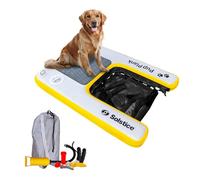 SOLSTICE Piattaforma gonfiabile per cani, per imbarcazioni e banchine, mini, capacità di 13,6 kg, piattaforma galleggiante per animali domestici, per lago, fiume, spiaggia e piscina, con pompa, design