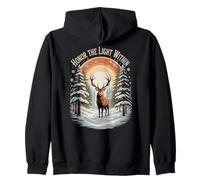 Solstizio d'inverno, onora la Luce Dentro, Cervi in Una Foresta Felpa con Cappuccio