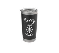 Solstizio d'Inverno Vacanza Pagana Merry Yule Fiocco di neve rustico Bicchiere termico in acciaio inox doppia parete