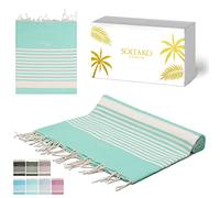 SOLTAKO Fouta Peshtemal - Fouta XXL - Asciugamano da spiaggia anti sabbia - Asciugamano per Hammam, Sauna, Picnic - Asciugamano di grandi dimensioni - Fouta Beach 200x200 cm - Lenzuolo 2 Persone