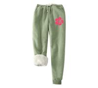SoLu DAY8 Leggings Invernali Felpati Donna Vita Alta Elasticizzati Pantaloni Termici Donna Taglie Forti Comodo E Caldo Velluto Inverno Casual Palestra Sportivi Sweatpants (Light Green, S)