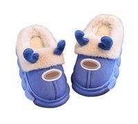SoLu DAY8 Pantofole Bambina Invernali Pelose Morbide Antiscivolo Comode Calde Peluche Ciabatte Inverno Bambino Felpate Eleganti Casuale Interno Casa Divertenti Animal Scarpe (Blue, 26)