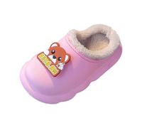 SoLu DAY8 Pantofole Bambina Invernali Pelose Morbide Antiscivolo Peluche Comode Calde Ciabatte Ragazza Inverno Felpata Elegante Casuale Casa Interno Animal Mignon Scarpe (Red, 29.5 Little Child)