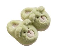SoLu DAY8 Pantofole Invernali Bambina Pelose Morbide Antiscivolo Comode Calde Peluche Ciabatte Bambino Inverno Felpata Elegante Casuale Interno Casa Animal Mignon Scarpe (Green, 26 Toddler)