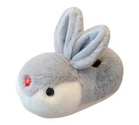 SoLu DAY8 Pantofole Invernali Bambina Pelose Morbide Antiscivolo Peluche Comode Calde Ciabatte Bambino Inverno Velluto Elegante Casuale Casa Interno Mignon Animal Scarpe (Grey, 26)