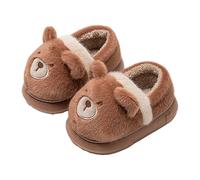 SoLu DAY8 Pantofole Invernali Bambino Pelose Antiscivolo Chiuse Comode Morbide Calde Peluche Ciabatte Bambina Inverno Casuale Interno Casa Animal Mignon Ragazza Scarpa (Coffee, 30 Little Child)