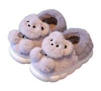 SoLu DAY8 Pantofole Invernali Bambino Pelose Antiscivolo Chiuse Comode Morbide Calde Peluche Ciabatte Bambina Inverno Interno Casa Casuale Mignon Animal Ragazzo Scarpe (Grey, 30 Little Kids)