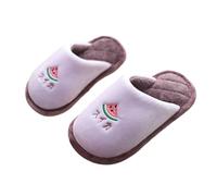 SoLu DAY8 Pantofole Invernali Bambino Pelose Antiscivolo Chiuse Morbide Comode Calde Ciabatte Bambina Inverno Casuale Casa Interno Mignon Animal Ragazzo Scarpe (Purple, 30)